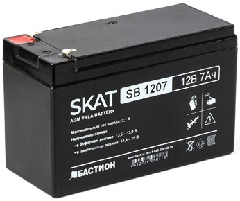 Аккумулятор герметичный свинцово-кислотный Бастион SKAT SB 1207 