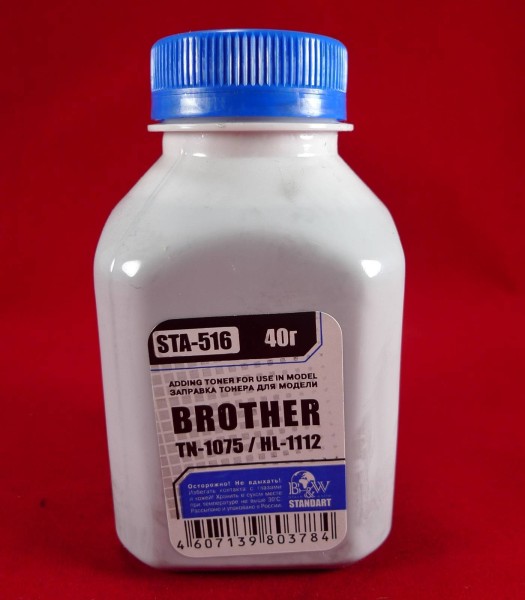 Тонер Brother TN 1075/1070/1060/1050/1040/1030/1020/1010/1000 HL-1112/1110/1111/1118 (фл. 40г) B&W Standart фас.Россия