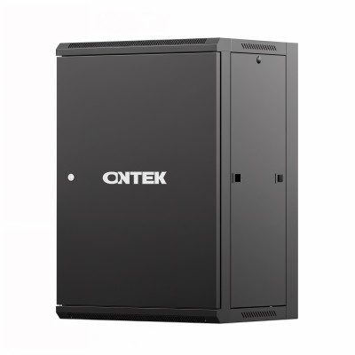 Шкаф настенный телекоммуникационный ONTEK TSN 15U 600х450х770мм, 2 профиля 19, дверь сплошная металл, боковые стенки съемные, разобранный, черный RAL 9005
