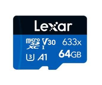 Флеш карта microSD 64GB Lexar High-Performance 633x microSDXC UHS-I U3 V30 A1 C10, 100/45 Mb/s