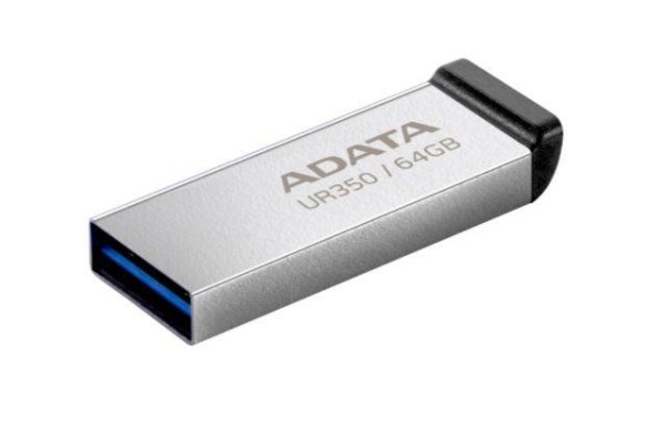 Флеш накопитель 64GB A-DATA UR350, USB 3.2, металл/черный