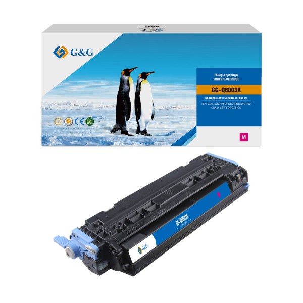 Картридж G&G, аналог HP Q6003A/ Canon LBP 5000/5100 пурпурный 2k с чипом