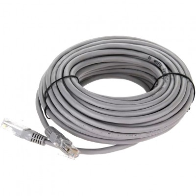 Патчкорд литой "Telecom" UTP кат.5е 15,0м серый VCOM NA102--15M