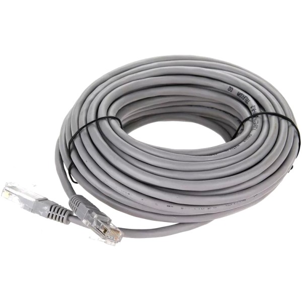 Патчкорд литой "Telecom" UTP кат.5е 15,0м серый VCOM NA102--15M