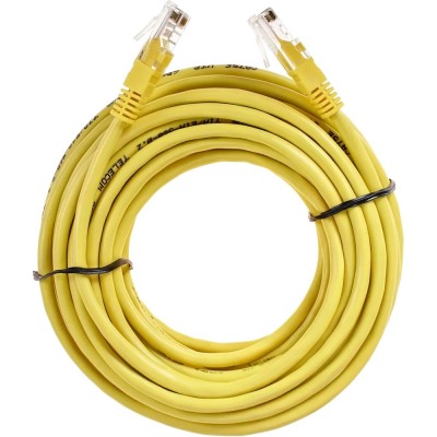 Патчкорд литой "Telecom" UTP кат.5е 10,0м желтый VCOM NA102-Y-10M