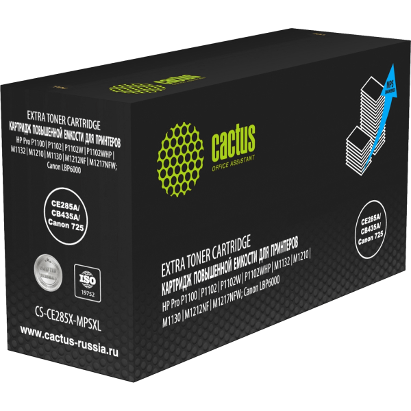 Картридж Cactus CS-CE285X-MPSXL (HP 85A) для HP LaserJet M1130, M1130, M1132, M1132, M1132s, M1137, M1210, M1212, M1214, M1217, P1100, P1101, P1102, P1103, P1104, P1106, P1108, P1109 (8'000 стр.)