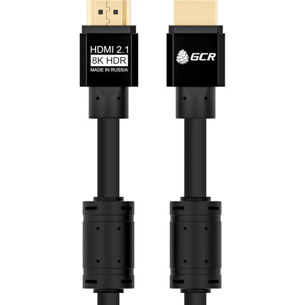 GCR Кабель 0.5m HDMI 2.1,черный, 8K 60Hz, 4K 144Hz, 0.5m, динамический HDR, 4:4:4, Ultra HD, 48.0 Гбит/с, 3 Х экран, ферритовые фильтры, GCR-53658 Greenconnect GCR-53658