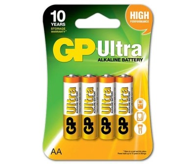 Алкалиновые батарейки GP Ultra Alkaline 15А AA - 4 шт. на блистере GP 4891199027598