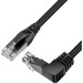 GCR Патч-корд прямой 1.5m UTP кат.5e, черный, нижний угол, литой, ethernet high speed, RJ45, T568B Greenconnect GCR-53954