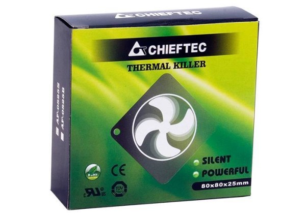 Вентилятор Chieftec AF-0825S (80мм, 26.5dB, 2000rpm, 3pin+Molex) RTL