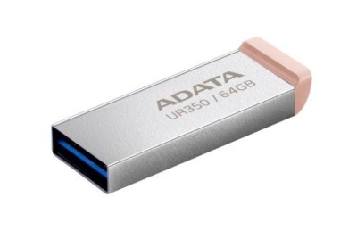 Флеш накопитель 64GB A-DATA UR350, USB 3.2, металл/коричневый