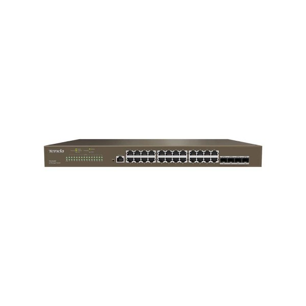 Tenda TEG3328F Коммутатор управляемый, 24x1 Гбит/с, SFP 4x1 Гбит/с, установка в стойку, металлический корпус