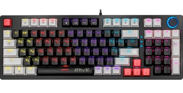 Defender Механическая клавиатура Hawk GK-418 RU,радуж,97кн,1,5м,корич.свитч.