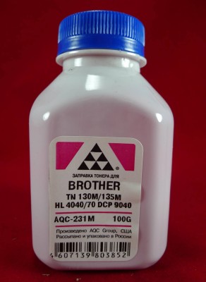Тонер Brother TN 130M/135M HL 4040/50/70/DCP 9040 Magenta (фл. 100г) AQC-США фас.Россия