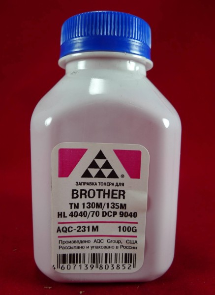 Тонер Brother TN 130M/135M HL 4040/50/70/DCP 9040 Magenta (фл. 100г) AQC-США фас.Россия