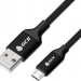 GCR QC Кабель 1.5m MicroUSB, быстрая зарядка, черный нейлон, AL корпус черный, черный ПВХ, 28/24 AWG, GCR-52476 Greenconnect USB 2.0 Type-AM - microUSB 2.0 (m) 1.5м