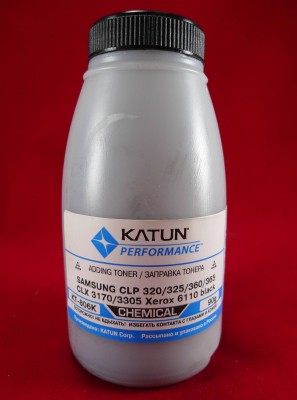 Тонер SAMSUNG CLP 320/325/360/365, CLX 3170/3305, Xerox 6110 Black, химический (фл. 90г) Katun фас.Россия