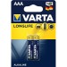 Батарейка Varta LONGLIFE LR03 AAA BL2 Alkaline 1.5V (4103) (2/20/100) Varta LONGLIFE LR03 AAA (04103101412)