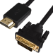 Greenconnect Кабель HDMI-DVI 10.0m черный, OD7.3mm, 28/28 AWG, позолоченные контакты, 19pin AM / 24+1M AM double link, GCR-HD2DVI1-10.0m, тройной экран Greenconnect HDMI—DVI 19M / 25M double link