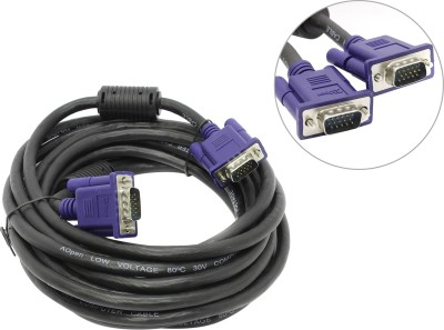 Кабель монитор-SVGA card (15M-15M) 5м 2 фильтра Aopen/Qust <ACG341AD-5M>