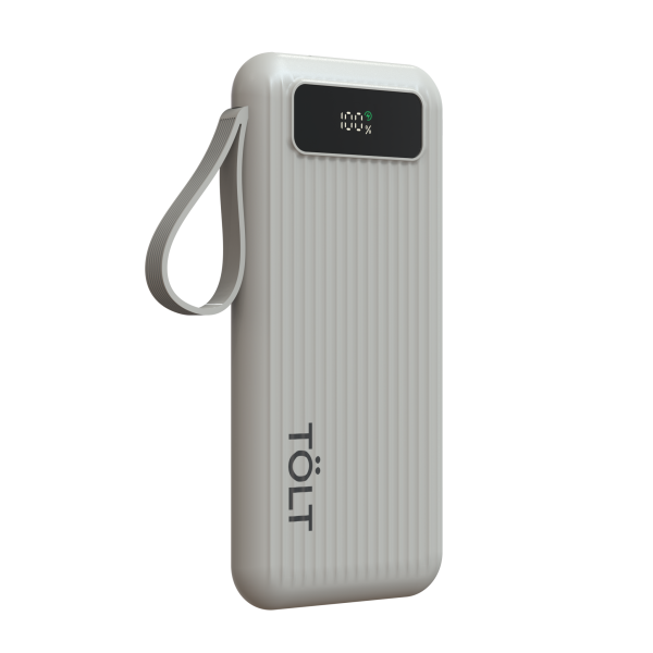 Портативный аккумулятор TOLT Stor SR-LB10D, 10000mAh, 22,5W, fast charging and PD, beige TOLT SR-LB10D
