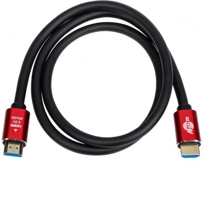 Кабель HDMI 1 m (Red/Gold, в пакете)  VER 2.0 ATcom HDMI (m) - HDMI (m) 1м