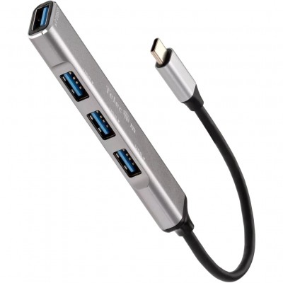 Переходник USB 3.1 Type-C-->USB3.0+3 USB2.0, Aluminum Shell, 0.2м Telecom <TA308C> VCOM TA308C