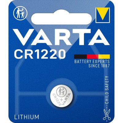 Батарейка Varta ELECTRONICS CR1220 BL1 Lithium 3V (6220) (1/10/100) Varta PRIMARY LITHIUM CR1220 (06220101401)