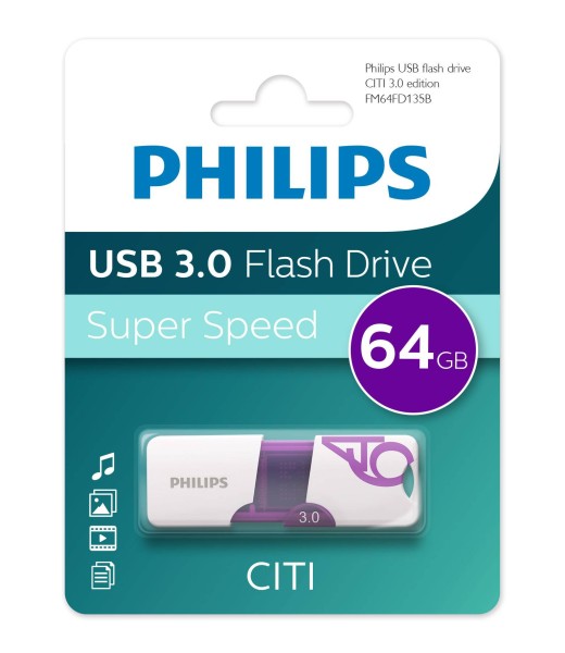 Флеш накопитель 64GB PHILIPS CITI3.0 64GB, USB 3.0