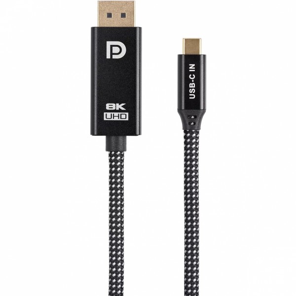 Кабель-адаптер USB Type-Cm --> DP(m) 4K@120Hz 8K@60Hz, 1.8m Telecom <TCC020M-1.8M> VCOM TCC020M-1.8M