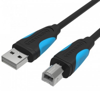 Кабель Vention USB 2.0 AM/BM  - 2м. Черный Vention USB 2.0 Type-AM - USB 2.0 Type-BM 2м