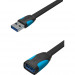 Кабель-удлинитель Vention USB 3.0 AM/AF - 3м плоский Vention VAS-A13-B300