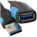 Кабель-удлинитель Vention USB 3.0 AM/AF - 3м плоский Vention VAS-A13-B300