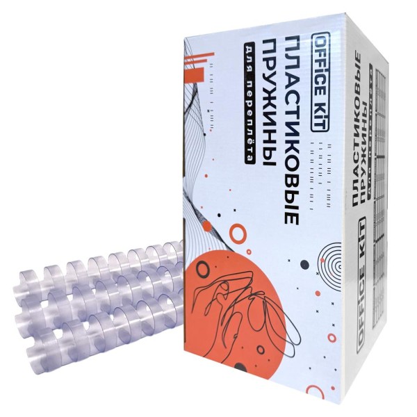 Пластиковые пружины для переплета 19 мм прозрачные