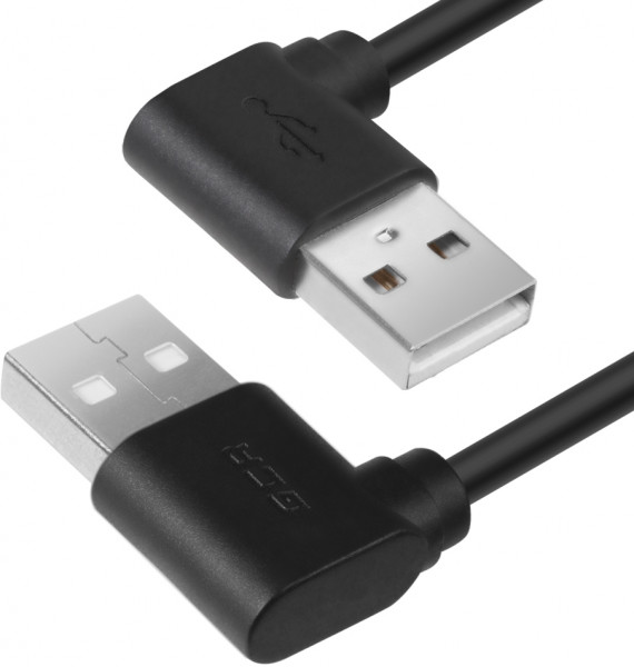 Greenconnect Кабель 0.2m USB 2.0, AM угловой/AM угловой, 28/28 AWG, экран, армированный, морозостойкий, GCR-AUM5AM-BB2S-0.2m Greenconnect  USB 2.0 Type-AM - USB 2.0 Type-AM 0.2м