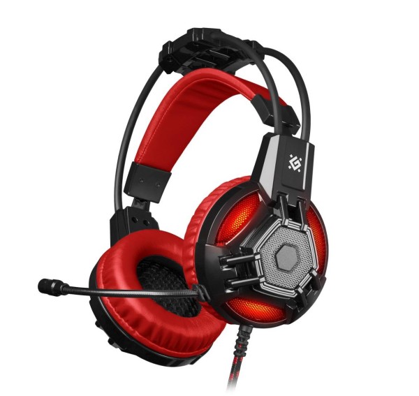 Defender Игровая гарнитура Lester красный + черный, кабель 2,2 м