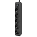 Cетевой фильтр AGNI плоский TP-FD5E-5m-black, 5 розеток Schuko, чёрный, кабель 5 метров, мощность нагрузки 4000 Вт, 16А, заземление, защита от короткого замыкания, сечение кабеля 3 х 1.5 кв.мм., размер 279x54x40 мм. AGNI TP-FD5E-5m-black