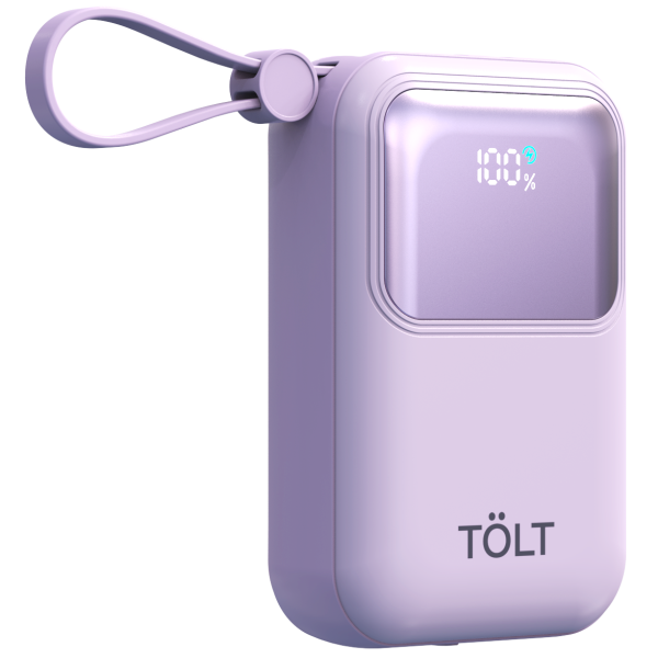Портативный аккумулятор TOLT Lit LT-LL10T, 10000mAh, 22,5W, fast charging and PD, violet TOLT LT-LL10T