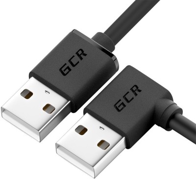 GCR Кабель 0.5m USB 2.0, AM угловой левый/AM, 28/28 AWG, экран, армированный, морозостойкий, GCR-AUM5M-BB2S-0.5m Greenconnect GCR-AUM5M-BB2S-0.5m