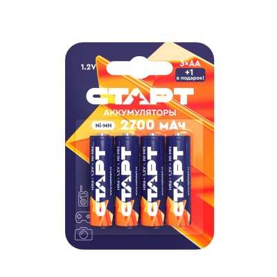 Аккумулятор СТАРТ Ni-MH  HR6 AA 2700mAh BL3+1 Аккумулятор СТАРТ Ni-MH HR6 AA 2700mAh BL3+1