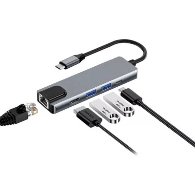 Адаптер USB 3.1 Type-Cm ->HDMI A(m) 4K@30Hz, RJ45, 2XUSB3.0, PD, iOpen <ACU435M>