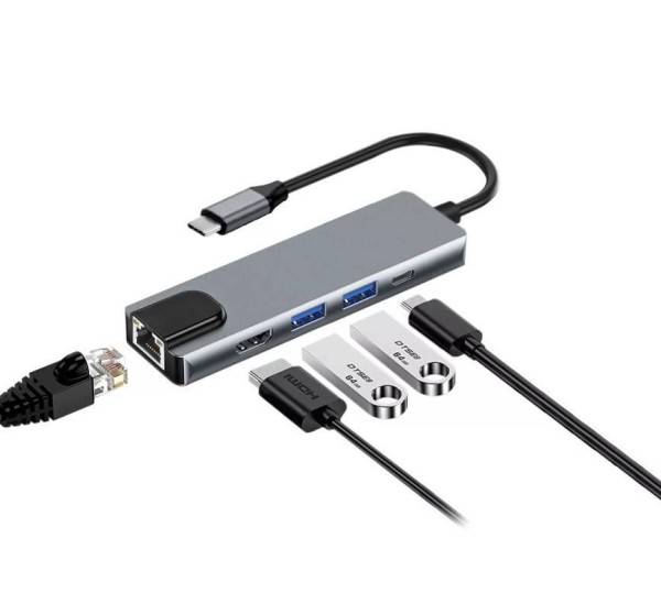 Адаптер USB 3.1 Type-Cm ->HDMI A(m) 4K@30Hz, RJ45, 2XUSB3.0, PD, iOpen <ACU435M>