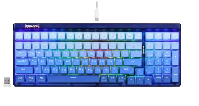 Redragon Беспроводная клавиатура Garen Pro RU,RGB,бел/син,градиент,BT+2.4