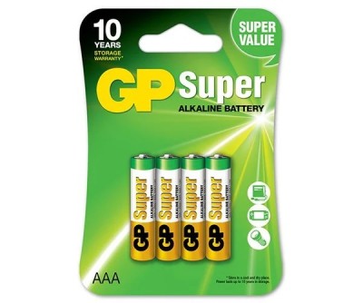 Алкалиновые батарейки GP Super Alkaline 24А ААA - 4 шт. на блистере GP 4891199000058