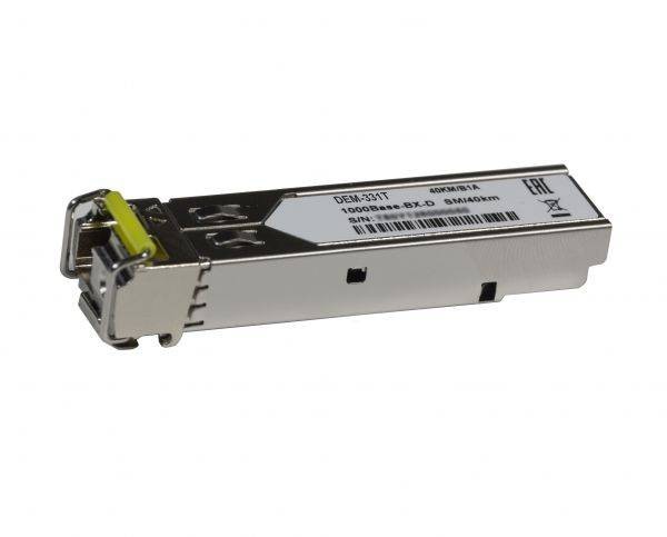 D-Link DEM-331T/40KM/B1A WDM SFP-трансивер, 1000Base-BX-D (Simplex LC), Tx:1550нм, Rx:1310нм, одномод, до 40км