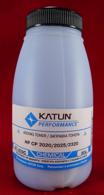 Тонер для картриджей CC531A/CE411A Cyan, химический (фл. 80г) Katun фас.Россия