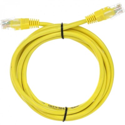 Патчкорд литой "Telecom" UTP кат.5е 2,0м желтый VCOM NA102-Y-2M