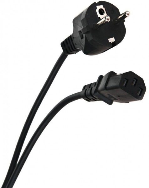 Кабель компьютер - розетка 220V <3.0м> (Европейский стандарт)  <TP021-3.0-BK> Telecom TP021-3.0-BK