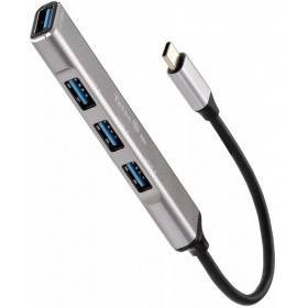 Переходник USB 3.1 Type-C-->USB3.0+3 USB2.0, Aluminum Shell, 0.2м Telecom <TA308C>