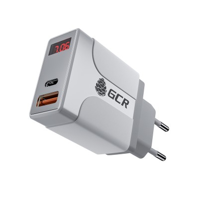 GCR Сетевое зарядное устройство на  2 USB порта (QC 3.0 + PD 3.0 ), белый, GCR-52885 Greenconnect GCR-52885